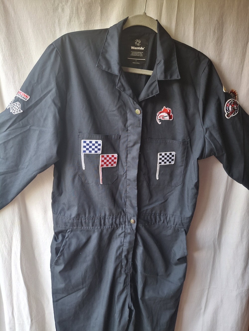 Wantdo Black Racing Coverall Jumpsuit -